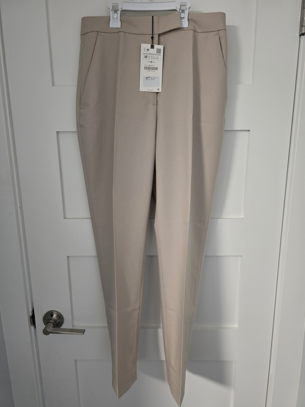 Zara Straight Leg Trousers in Light Taupe